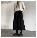 WIAOFELLAS  -  Summer Wide Leg Cropped Pants Comfy Culottes Street Fashion Trendy Loose Fit Casual Trousers Breathable Oversized Style