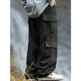 WIAOFELLAS  -  Fashionable Straight Work Pants for Men Outdoor Splicing Loose Design Multi-bag Casual Versatile Functional Trousers