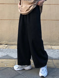 WIAOFELLAS  -  Multi-Pocket Cargo Pants Men Casual Solid Colour Straight Pants Baggy Wide-leg Pants Men Retro Versatile Trousers MID