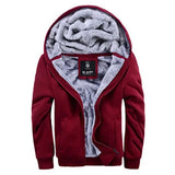 WIAOFELLAS  -  Mens Winter M-5XL Fur Sweater Hooded Korean Sports Plush Thickened Men's Coat Warm Baseball Uniform with Hat Zipper Design