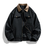 WIAOFELLAS  -  High Quality 100% Cotton Casual Jackets Men Patchwork Turn Down Collar Spring Autumn Loose Outwear Business Coat Male Jacket