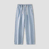Wiaofellas  -  Autumn Korean Fashion Drawstring Y2K Jeans Homme Classic Baggy Straight Wide Leg Pants New Hip Hop Streetwear Casual jean