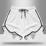 Wiaofellas  -  Men Running Shorts 2 In 1 Double-deck Sport Shorts Sportswear Gym Fitness Short Pants Training Jogging Bottom Men's Clothing