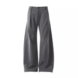 WIAOFELLAS  -  Fashion Summer Men's Solid Color Patchwork Design Casual Pants Trendy Loose High-waisted Wide Leg Trousers Male