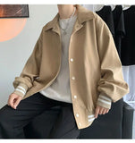 WIAOFELLAS  -  Retro Workwear Jacket Japanese Men's Vintage Baseball Jacket Men's Trendy Casual Loose Men's Jacket