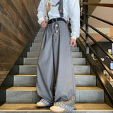WIAOFELLAS  -  Grey Suit Pants Men Fashion Society Mens Black Dress Pants Korean Loose Casual Wide Leg Pants Mens Office Formal Trousers 4XL