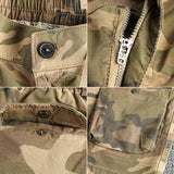WIAOFELLAS  -  Heavy wash to do old camouflage cargo casual shorts men's American retro trend summer new loose straight pants
