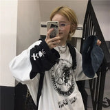 Wiaofellas  -  Men's Fake Two Pieces Printing Patchwork Loose Tops Spring Autumn Hip Hop All-match Youth T Shirts Casual Fashion Men Clothing