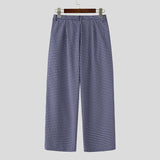 WIAOFELLAS  -  Men Plaid Pants Button Joggers Loose Casual Trousers Men Streetwear 2025 Fashion Leisure Male Wide Leg Long Pants S-5XL