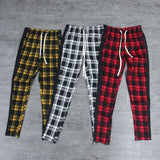 WIAOFELLAS  -  Plus Size S-3XL Men Plaid Joggers Pants Spring Autumn  Casual Drawstring Elastic Waist Slim Harem Pencil Long  Street Wear
