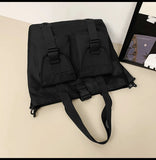 WIAOFELLAS  -  Crossbody bag men's large-capacity shoulder bag women's leisure messenger bag students' class bag solid color handbag