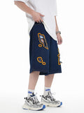 Wiaofellas  -  Vintage Ripped Denim Shorts Embroidery Streetwear Casual Jeans Shorts For Male