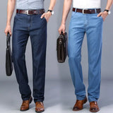 WIAOFELLAS  -  Plus Size 28-42 Men Jeans Spring Summer Autumn Fashion Casual Classic Straight Elastic Stretch Long Denim Pants Business Work