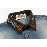 WIAOFELLAS  -  Flower Embroidery Short Sleeve Shirts Mens Summer Retro Streetwear Lapel Single Breasted Half-Sleeve Loose Shirts Cotton Tops