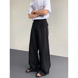 WIAOFELLAS  -  Baggy Black Suit Pants Mens Oversized Society Mens White Dress Pants Korean Loose Wide Leg Pants Mens Office Formal Trousers