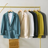 WIAOFELLAS  -  Spring Autumn 100% Linen  Men's Blazer Suit Jacket For Men Black Coat For Male Business Lightweight Breathable Shirts Man Tops