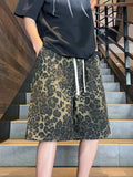 Wiaofellas  -  Men Summer Fashion Leopard Print Loose Shorts Men's Thin Drawstring Baggy Short Pants Male Pockets Straight Shorts G64