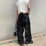 WIAOFELLAS  -  Spring And Autumn Men's Casual Pants Fashionable Trendy Y2k Hip-Hop High Street Graffiti Printed American Vintage Trousers