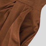 Wiaofellas  -  Men Harem Pants Solid Color Elastic Waist Joggers Casual Drop-crotch Pants Men Streetwear Fashion Loose Trousers