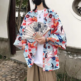 WIAOFELLAS  -  Japanese Style Men's Lightweight Kimono Jacket Dragon Print Kimono Cardigan New Arrival Street Shirt Harajuku Kimono Couple Tops