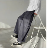 Wiaofellas  -  Men's Workwear Pants Straight Leg Loose Fit Faionable Japanese Sle Wide Leg Pants Hong Kong Sle Versatile Trendy Nine
