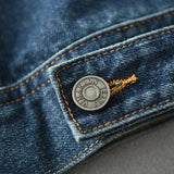 WIAOFELLAS  -  Vintage do old locomotive American tooling stand collar all loose denim jacket heavy wash craft coat male fashion