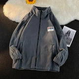 WIAOFELLAS  -  Men Thicker Jackets Autumn Winter Stand Collar All-match Solid Fashion Patchwork Zipper Warm Streetwear Long Sleeve Casual Coats