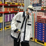 Wiaofellas  -  Baseball Jacket Men's American Retro Jacket Hip Hop Jacket Versatile High Street Ins Loose Jacket Vintage