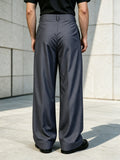 Wiaofellas  -  Regular double pleat ribbon striped trousers, men's loose wide-leg high-end casual suit pants