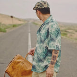 Wiaofellas  -  New Summer Style Hawaiian Loose Floral Shirt Men's American Half-sleeved Niche High-end Shirt