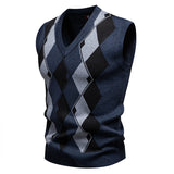 WIAOFELLAS  -  Autumn and Winter Men's New Knitted Sweater Vest Fashion V-neck