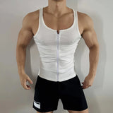 WIAOFELLAS  -  Men Vest Sports Fitness Full Zip Sexy Tank Top Streetwear Fashion Gym Shaping Daily Jogging Sleeveless T-Shirt Menswear 2025 New