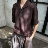 WIAOFELLAS  -  Summer New Men's Solid Color Short-Sleeved Polo Shirt American Retro Fashion Trend Street Loose Breathable Niche Men's Tops