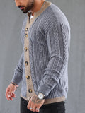 Wiaofellas  -  Knitwear Mens Vintage Sweatercoats Autumn Casual Long Sleeve Button V Neck Knit Jackets Men Fashion Patchwork Sweater Cardigans