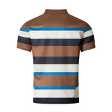WIAOFELLAS  -  New Summer Men's Striped Polo Shirts Fashion Lapel Button Short Sleeve Sports Polos Classics Business Casual Tops Male Tees