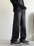 WIAOFELLAS  -  Autumn Retro Loose Gothic High Waist Casual Wide Leg Pants Men Oversized Jeans Street Rock Fashion Pants Men Clothing