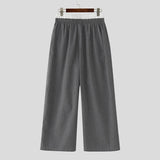 WIAOFELLAS  -  Men Pants Striped Patchwork Elastic Waist Joggers Loose Straight Trousers Men Streetwear 2025 Fashion Casual Long Pants