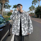WIAOFELLAS  -  Tie-dye Street Denim Jacket Men's Trendy Brand Loose and Handsome Top Washed Work Jacket