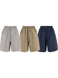 WIAOFELLAS  -  American Retro Simple Men's ort Pants Summer Trendy Loose Casual Sports Pants Versatile Straight Leg Wide Leg Five-Point Pants