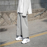 Wiaofellas  -  Summer Thin Sport Pants for Men Casual Loose Straight Leg Wide Leg Nine Points Sweat Pants Youthful Vitali Sle Basic Color