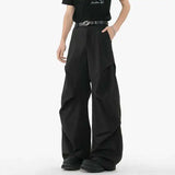 WIAOFELLAS  -  Solid Color Men Suit Pants New Casual Solid Color Pleated Design Baggy Wide Leg Male Flared Trousers Spring Simple