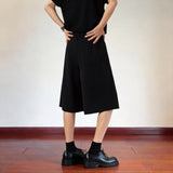 Wiaofellas  -  Men's Wide Leg Suit Shorts Summer Business Casual Elastic Half Baggy Pants Korean Fashion Men Office Formal Short Trousers
