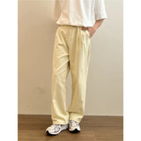 Wiaofellas  -  Black Beige Casual Pants Men Fashion Straight Pants Men Streetwear Korean Clothing Loose Wide Leg Pants Mens Trousers M-2XL