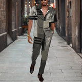 WIAOFELLAS  -  Short Sleeve Shirt Button Tops+Trousers Men 2Pcs Set Suit 3D Chic Harajuku Vintage Printing Summer Hawaii Beach Cardigan Outfits