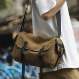 WIAOFELLAS  -  Men Women Single Shoulder Tooling Postman College Student Commuter Large Capacity Canvas Crossbody Bags Fashion Trend Bag