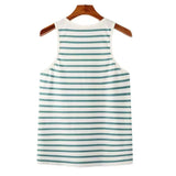 WIAOFELLAS  -  Summer New Striped Men's Vest Elastic Slim Fit T-shirt Fashion Clothing Metal Button Sleeveless Tees Muscle Sexy Man Tank Tops