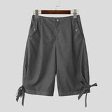 Wiaofellas  -  Men's Plaid Pants Button Oversize Lace Up Joggers Casual Trousers For Man Pantalones Streetwear Stylish Wide Leg Pants
