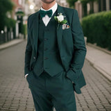 Wiaofellas  -  Man Suits  For Wedding Groom Tuxedos Slim Fit 3 Pcs Fashion Blazer Groom Tuxedo (Jacket + Vest + Pants)