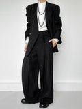 WIAOFELLAS  -  Trendy High Waist Drawstring Trousers Mens Streetwear Stylish Pleated Suit Pants Spring Autumn Casual Solid Color Loose Trousers