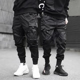 Wiaofellas  -  Ribbons Harem Joggers Men Cargo Pants Streetwear Hip Hop Casual Pockets Track Pants Male Harajuku Fashion Trousers
